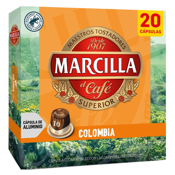 MARCILLA Café molido natural Colombia 100% arábica (Nespresso) 20uds 104g