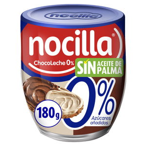 NOCILLA Crema de cacao y leche con avellanas sin azúcares añadidos 180g