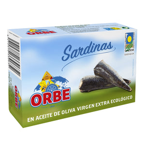 ORBE Sardinas en aceite de oliva virgen extra ecológico 87g