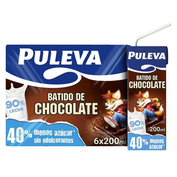 PULEVA Batido de chocolate 6x200ml