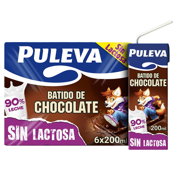 PULEVA Batido de chocolate SIN LACTOSA 6x200ml