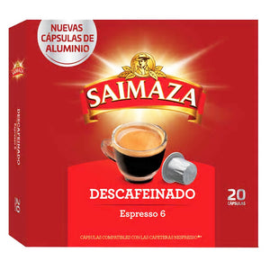 SAIMAZA Café descafeinado Nº 6 en cápsulas (Nespresso)