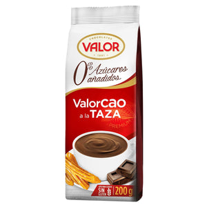 VALOR Cacao a la taza Premium 0% azúcares añadidos 200g